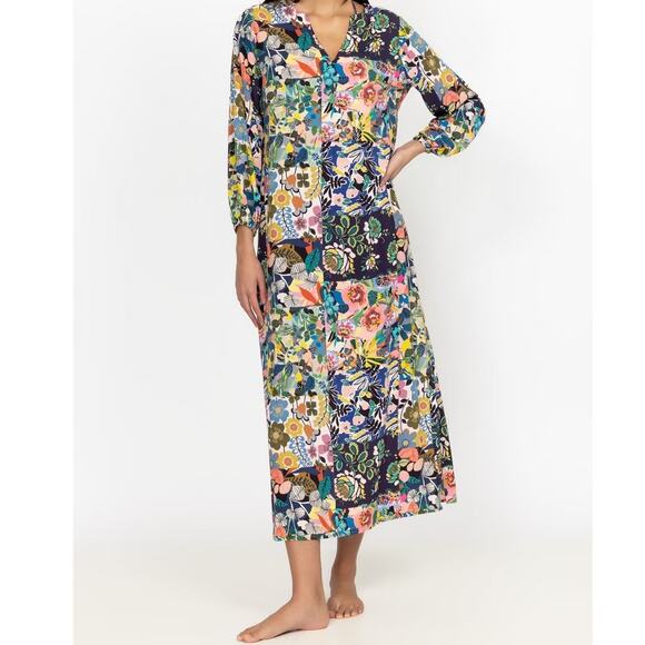 Johnny Was Layla Puff Sleeve Maxi Cover Up Dress Multi - Picture 10 of 10